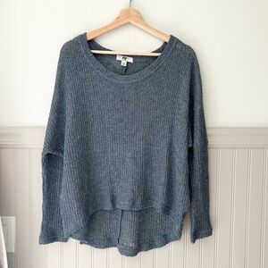 Tokyo Darling Slate Blue Scoop Neck Women's Knit Sweater size Medium
